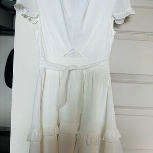 Elegant White Ruffle Dress